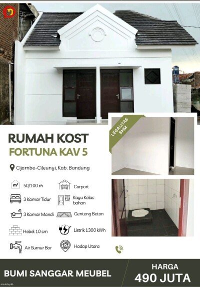 Rumah Kost Investasi Murah Dekat Jalan Raya Cinunuk Dijual