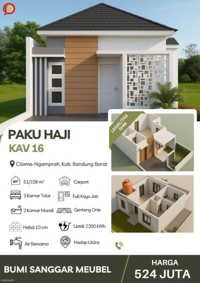 Rumah KPR Eksklusive Dekat Kota Baru Parahyangan Cilame Bandung Barat – Harga Spesial