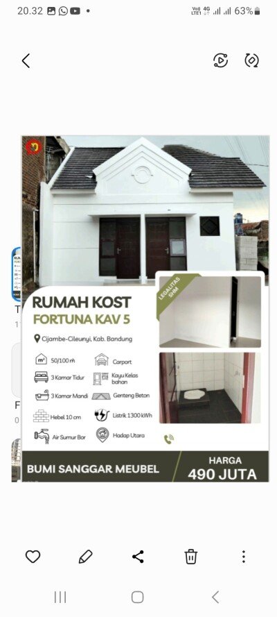 Di jual rumah idaman dan mewah lokasi strategis fasilitas siap huni pemandangan indah dekat dengan fasilitas umum