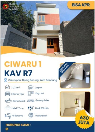 Rumah setrategis hadap jalan raya di Ujungberung bandung cicil mudah tanpa bank